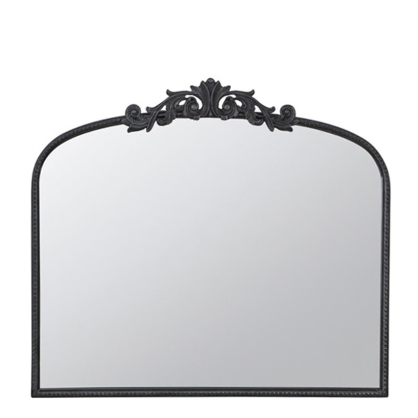 메종드블랑 블랙 시크 바로크 빈티지 철제 가로형 벽거울 화장대 거울