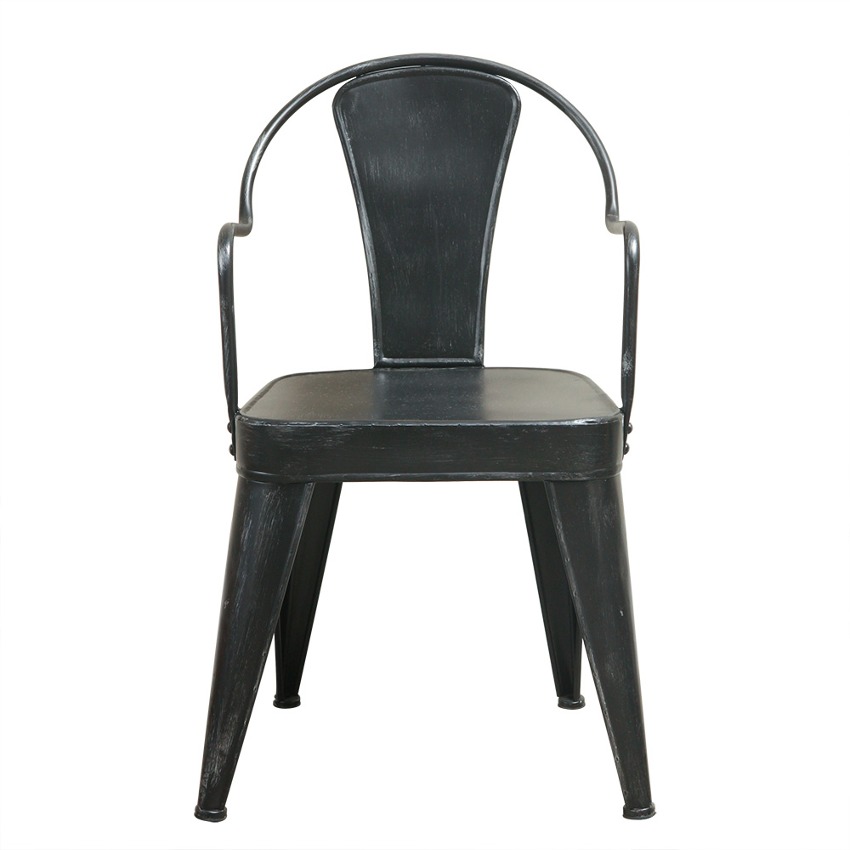 [한정1개/아울렛]꼬떼따블 22952 블랙 라운드 등받이 철재 카페 식탁 인테리어 팔걸이 의자 암체어
