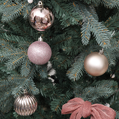 크리스마스 로즈 핑크 볼 트리 데코 오너먼트 4P세트(6cm)
