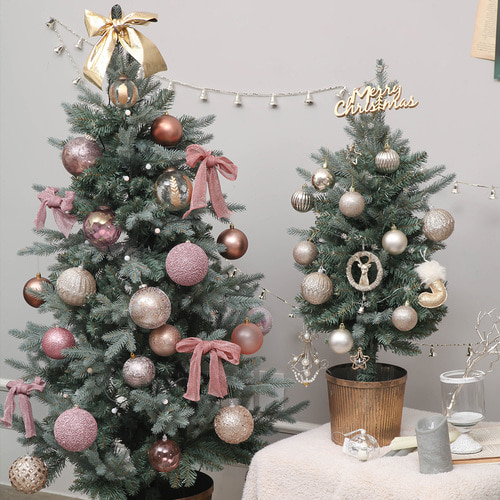 크리스마스 로즈 핑크 볼 트리 데코 오너먼트 4P세트(6cm)