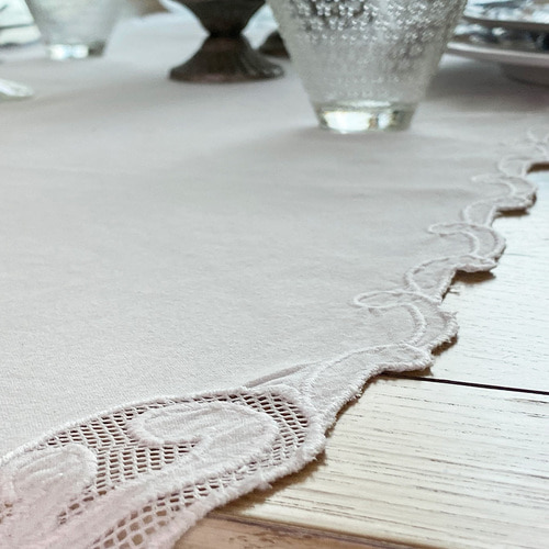 [6월상반기결산SALE] 블랑슈아 BB 면 레이스 플레이스 테이블 식탁 인테리어 러너 (3컬러) 50x180