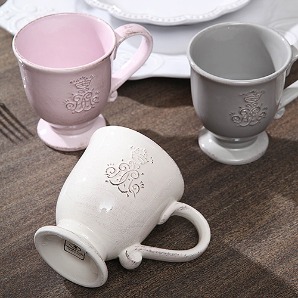 버지니아까사 코로나 머그컵 (소) 25CL 세라믹 컵 (화이트/그레이/핑크)