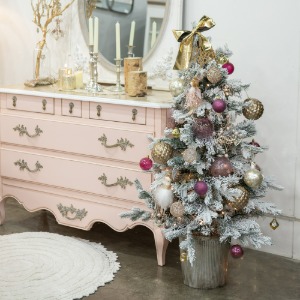 [트리스타일링] 핑크골드 크리스마스 풀세팅 트리 120cm